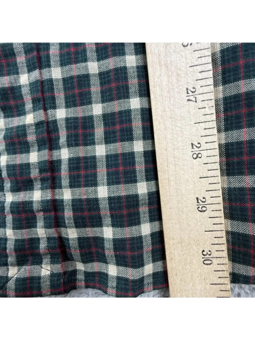 Vintage Polo Ralph Lauren Shirt Mens Large Green Check Button Up Long Sleeve Fit